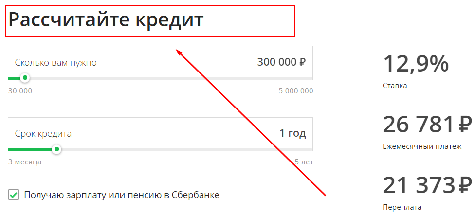 Сбербанк проценты по кредитам на сегодня расчет платежа